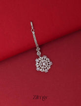 AD Stone Maang Tikka - Silver 1-Zilmor